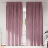 vidaXL Rideaux - 2 pièces - Rose foncé - 140 x 260 cm - Velours