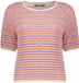 Geisha Trui Pullover Multi Color Stripe 64088 70 Ecru/purple/orange/cyclame Dames Maat S