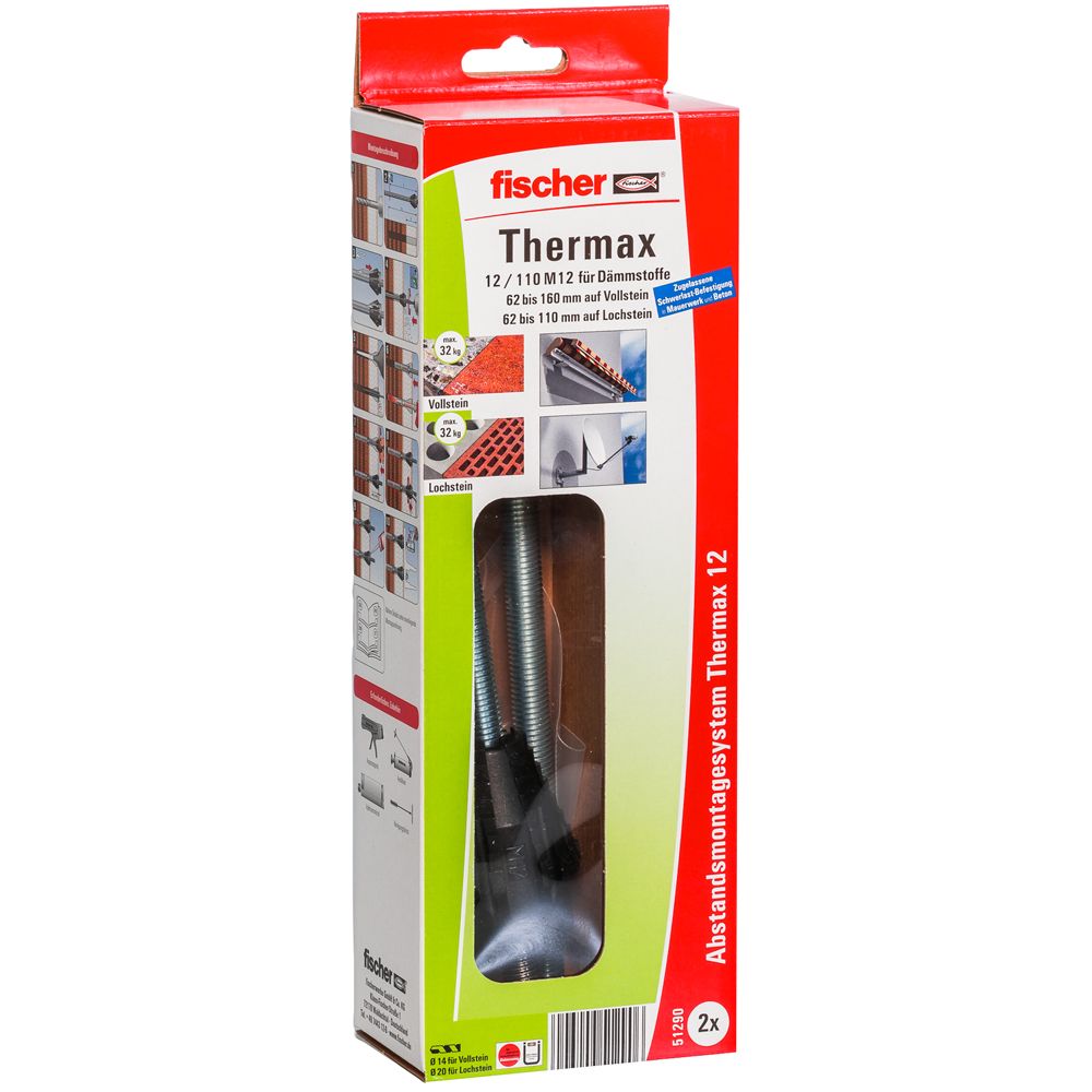 Fischer TherMax 12/110 M12 - 2 stuks - Zwart/Metallic