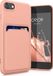 kwmobile telefoonhoesje geschikt voor Apple iPhone SE (2022) / SE (2020) / 8 / 7 - Hoesje met pasjeshouder - TPU case in roze grapefruit