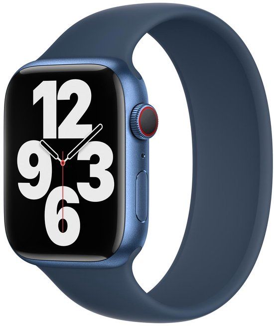 Apple Siliconen solobandje voor de Apple Watch | 44/45/46/49 mm - Maat 10 - Abyss Blue