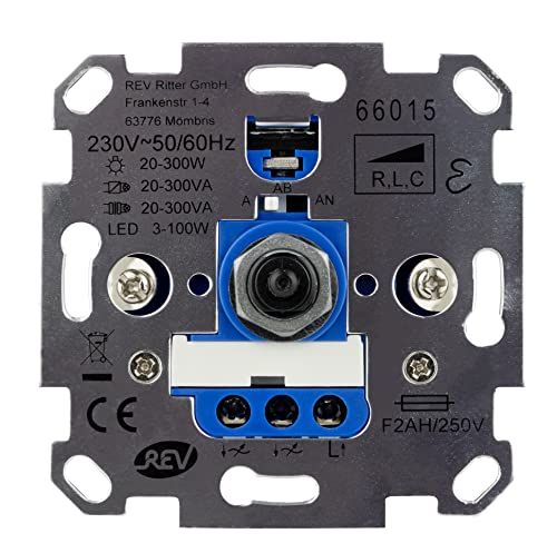 Technik-dimmer met laadherkenning, 3-300W, LED en conventionele lampen, 230 V, zilver