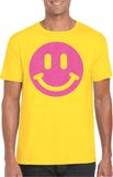 Bellatio Decorations Verkleed shirt heren - Smile / Emoticon - geel - carnaval/foute party - feestkleding XXL