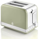 OEM Retro-toaster, 2 sleuven, brede sleuven, 6 bruiningsgraden, 815 watt, groen