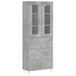 vidaXL Hoge kast - 69,5x34x180 cm - bewerkt hout - betongrijs