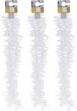 Koopman International guirlande de fête - 3x - avec étoiles - Blanc - décoration de Noël - 180 cm - décoration de Noël