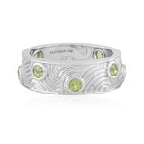 Cavill - Zilveren ring met 8 ronde Peridoten 0,91 ct - 925 sterling zilver met platina laag - Moderne Elegante ring dames met groene stenen