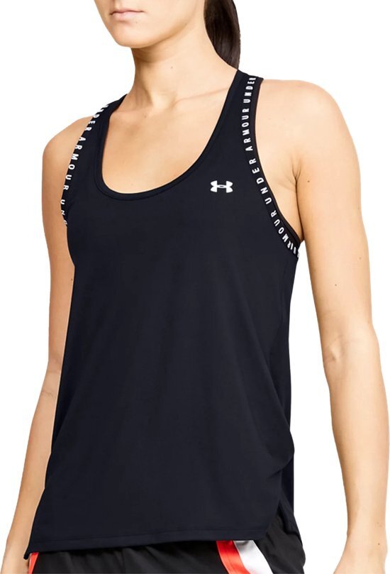 Under Armour Knockout Tank Dames Sporttop - Maat S - Black / Black / White