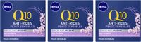 NIVEA Q10 Anti-Rimpel Sensitive Crème de nuit pour femmes - Peau sensible - Apaise et raffermit - Avec Q10 - 3 x 50ml