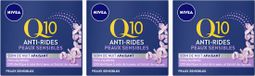 NIVEA Q10 Anti-Rimpel Sensitive Crème de nuit pour femmes - Peau sensible - Apaise et raffermit - Avec Q10 - 3 x 50ml