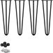 Pieds de table : 41 cm – Set de 4 – Acier noir industriel – Convient pour tables d'appoint, bancs et meubles faits maison