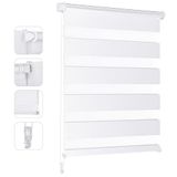 Sekey Dubbel rolgordijn Klemmfix zonder boren voor ramen, 55 x 120 cm, wit