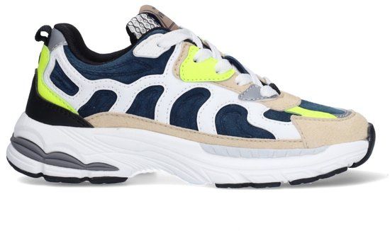 Vingino Jongens Lage Sneakers - Blauw - Leer - Veters