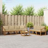 vidaXL Buiten bankenset 8 st Natuurlijk en Beige