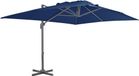Maison Exclusive - Parasol de jardin avec mât en aluminium, 4x3 mètres, bleu azur