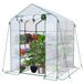 Serre de jardin Serre à tomates avec 8 étagères - 143 x 143 x 195 cm - Blanc