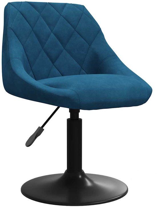vidaXL Barkruk fluweel blauw