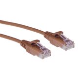 ACT Bruine 0,25 meter LSZH U/UTP CAT6 datacenter slimline patchkabel snagless met RJ45 connectoren