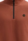 No Excess Halve rits sweater in zachte ribkwaliteit Terra M