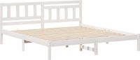 vidaXL Bedframe met hoofdeinde Wit 200 x 200 cm Massief grenenhout