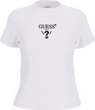 GUESS Printed Short Sleeve Round Neck T-Shirt Wo - White Shirts