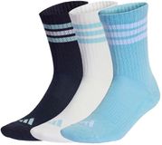 Adidas 3 Stripes Cushioned Sportswear Crewsokken 3 Eenheden Wit, Blauw EU 46-48