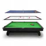 Biljarttafel THUNDER BOLD-BLACK-8FT-HOCEKY-PING - 3-in-1 Speeltafel - Biljart, Airhockey en Tafeltennis - 8 ft