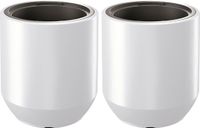 Prosperplast Plantenpot/bloempot Sevilla - 2x - buiten/binnen - kunststof - wit - D39 x H44 cm - met binnenpot