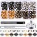 1/4 Inch Tule Kit 200 Sets Grommets Oogjes met 3 Stuks Installatie Tool Kit (4 Kleuren)