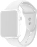 By Qubix - Siliconen Sportbandje - Wit - Dubbele Druksluiting - Geschikt voor Apple Watch 38mm/40mm/41mm/42mm