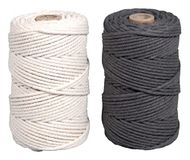 Rayher Macramé garenset, 2,2 mm ø, leigrijs, 2x ca. 200 g, 2 spoelen à 70 m, 44000562