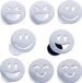 BeiJingLiangPinJiaZuoKeJiWenHuaFaZhanYouXianGongSi 8 Pièces Poids de Nappe - Acier Inoxydable Extra Lourd - Smiley pour Extérieur