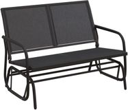 vidaXL Schuifbank tuin 120,5x76x86,5 cm textielfolie en staal zwart