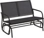 vidaXL Banc coulissant de jardin 120,5x76x86,5 cm film textile et acier noir