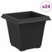 vidaXL Vierkante Bloempot Zwart Kunststof 16 x 16 x 14 cm (24 stuks)