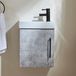 Hudson Reed Cluo Collectie Hangend Wastafelmeubel 40cm Compact - Betongrijs - met Wastafel | Zwarte Handgreep