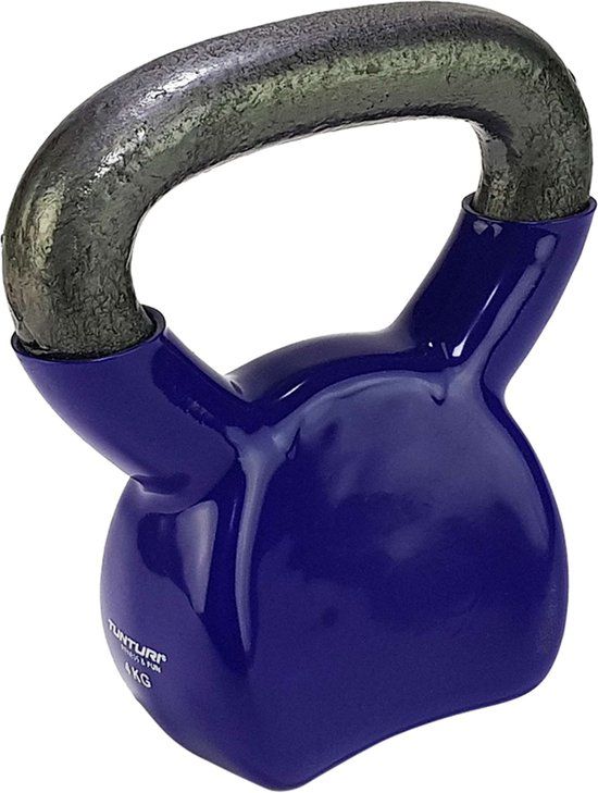 Tunturi Vinyl Kettlebell - 4 kg - Paars