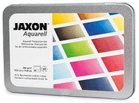 Jaxon 15469 Honsell 15469-Jaxon Aquarelansichtkaartenset in metalen doos, kaarten van zuurvrij aquarelkarton, fijnkorrelig 300 g/m² in DIN-formaat, achterkant bedrukt met adresveld, wit, A6, 24 vellen