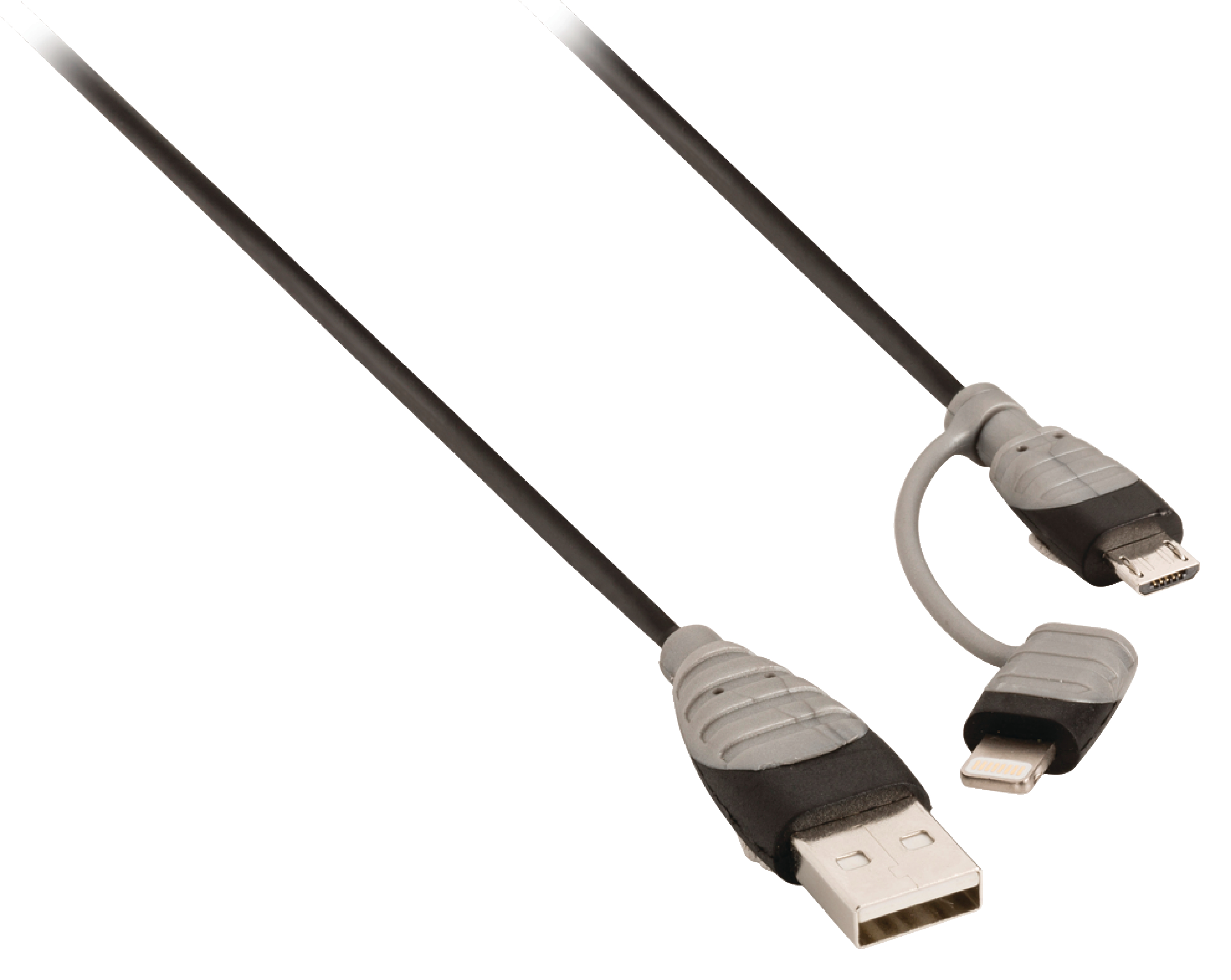 Bandridge Lightning en Micro USB naar USB combi-kabel - 1 meter