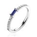 ZINZI zilveren luxe aanschuifring baguette geslepen donkerblauwe zirconia ZIR2133B