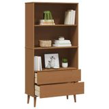 vidaXL Boekenkast MOLDE 85 x 35 x 170,5 cm Massief grenenhout Karamel