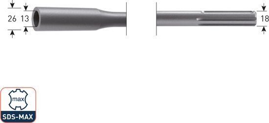 Rotec SDS-MAX Aardelektrodehouder ø13,0x26mm - 2151085