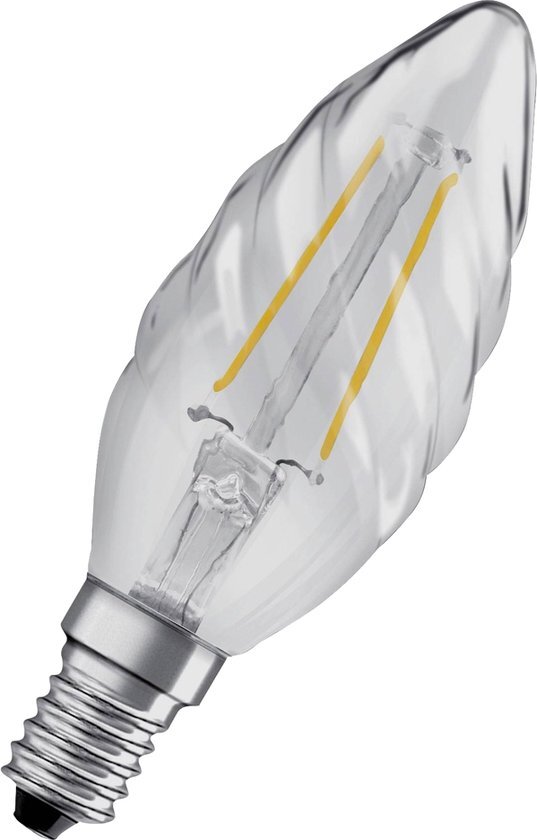 Osram led-lamp gedraaide vlam helder filament - 2.5w equivalent 25w e14 - warm wit