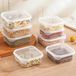 Lot de 10 boîtes alimentaires transparentes avec couvercle - 650 ml - Sans BPA