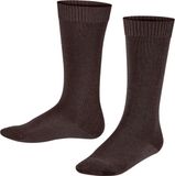 FALKE Comfort Wool lang eenkleurig wol kniekousen kinderen bruin - maat 31-34
