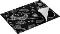 Chefcare Inductie Beschermer Herfst Achtergrond met Herten - Abstract - Zwart Wit - 75x50 cm - Inductie Mat
