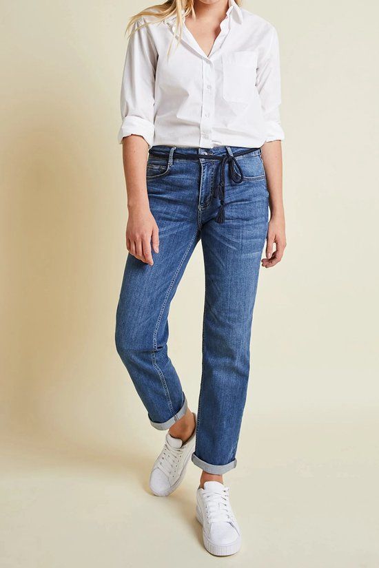 Para Mi Bobby Daily Denims L30 Dames Jeans Blauw Katoen/Elastaan Regular Fit