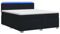 vidaXL Boxspringbed met matras en LED-verlichting, zwart, 160 x 200 cm, gestoffeerd