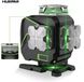 Huepar S04CG kruislijnlaser – 4D (4x 360 graden)- 16 lijnen- zelfnivellerend- groene laser- bluetooth afstandsbediening- app bediening- LCD scherm- met opbergkoffer