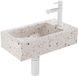 Saniclass Fuente fonteinset - 40x22x10cm - kraangat rechts - fonteinkraan mat wit - afvoerplug - verlaagd sifon - mat beige